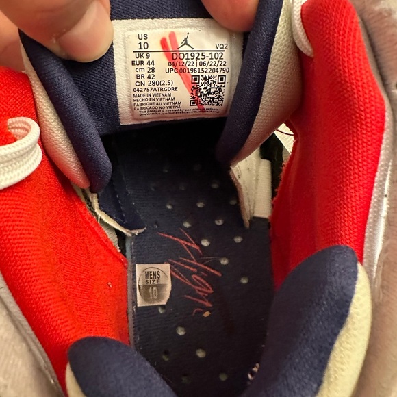 Nike Air Jordan Jumpam Two Trey DO1925 102 "White/Navy-University Red" Size 10 - Picture 3 of 16